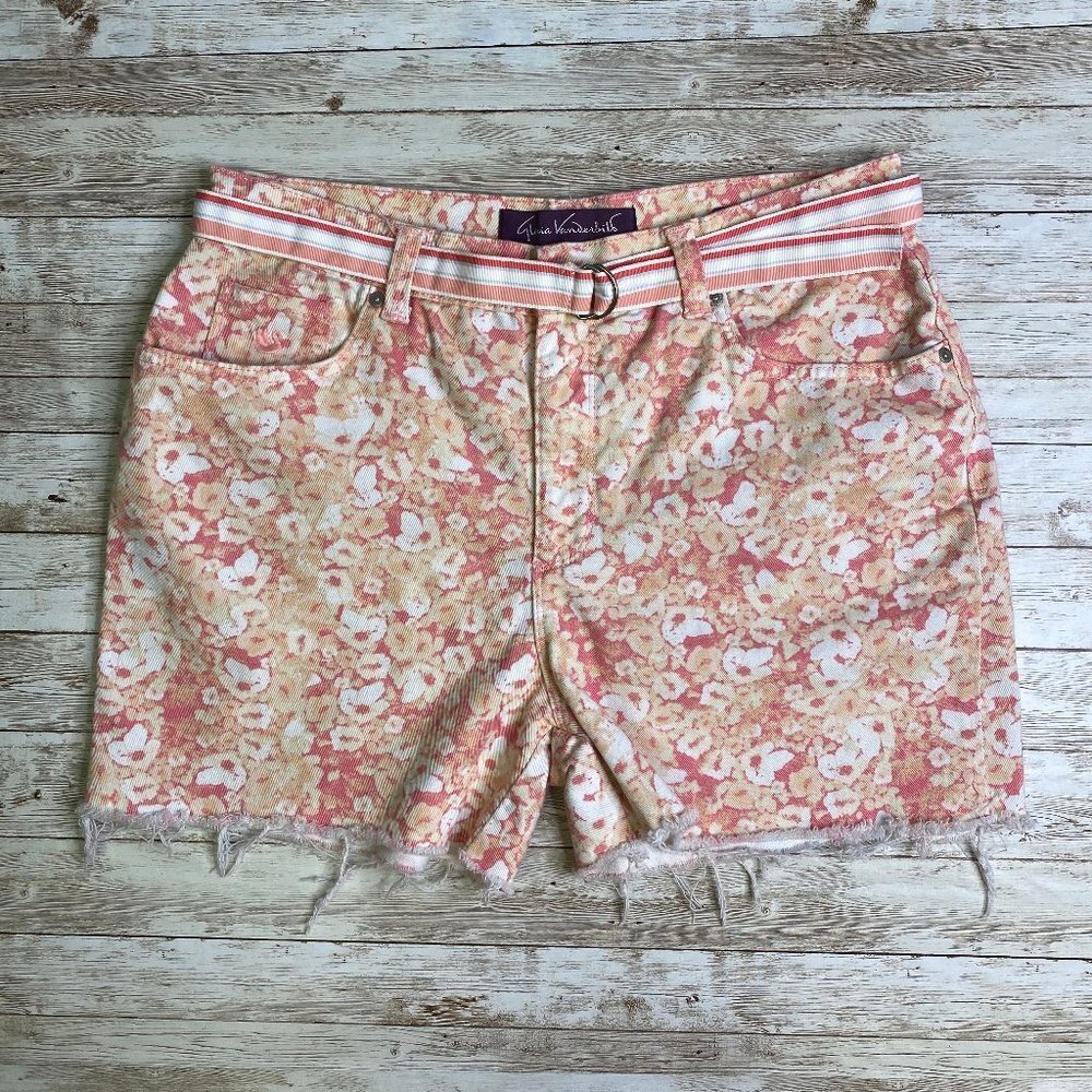 Vintage High Waisted Floral Mom Jean Shorts